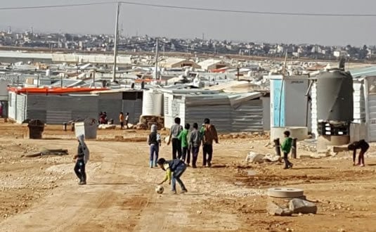 Photograph of the Zataari refugee camp on the Jordan / Syrian border